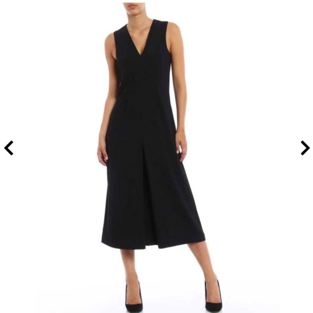 T‎ Alexander Wang Crepe Sleeveless Midi Jumpsuit Wide-leg Black Designer Elegant